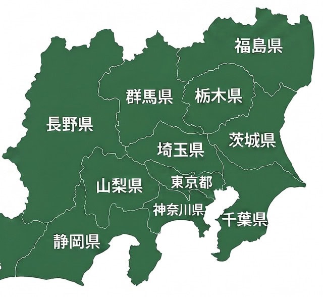 無料で対応するエリアマップ